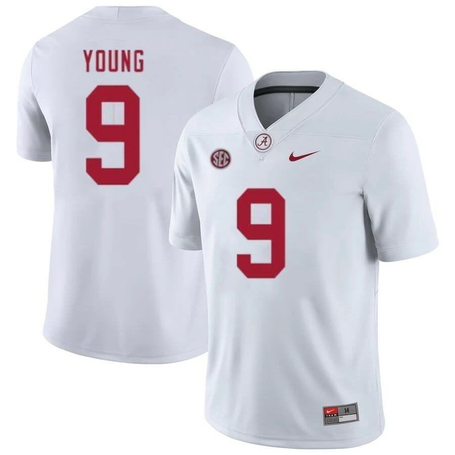 Bryce Young Alabama Jersey #9 NCAA Football Game White 1 Bryce Young Alabama Jersey #9 NCAA Football Game White