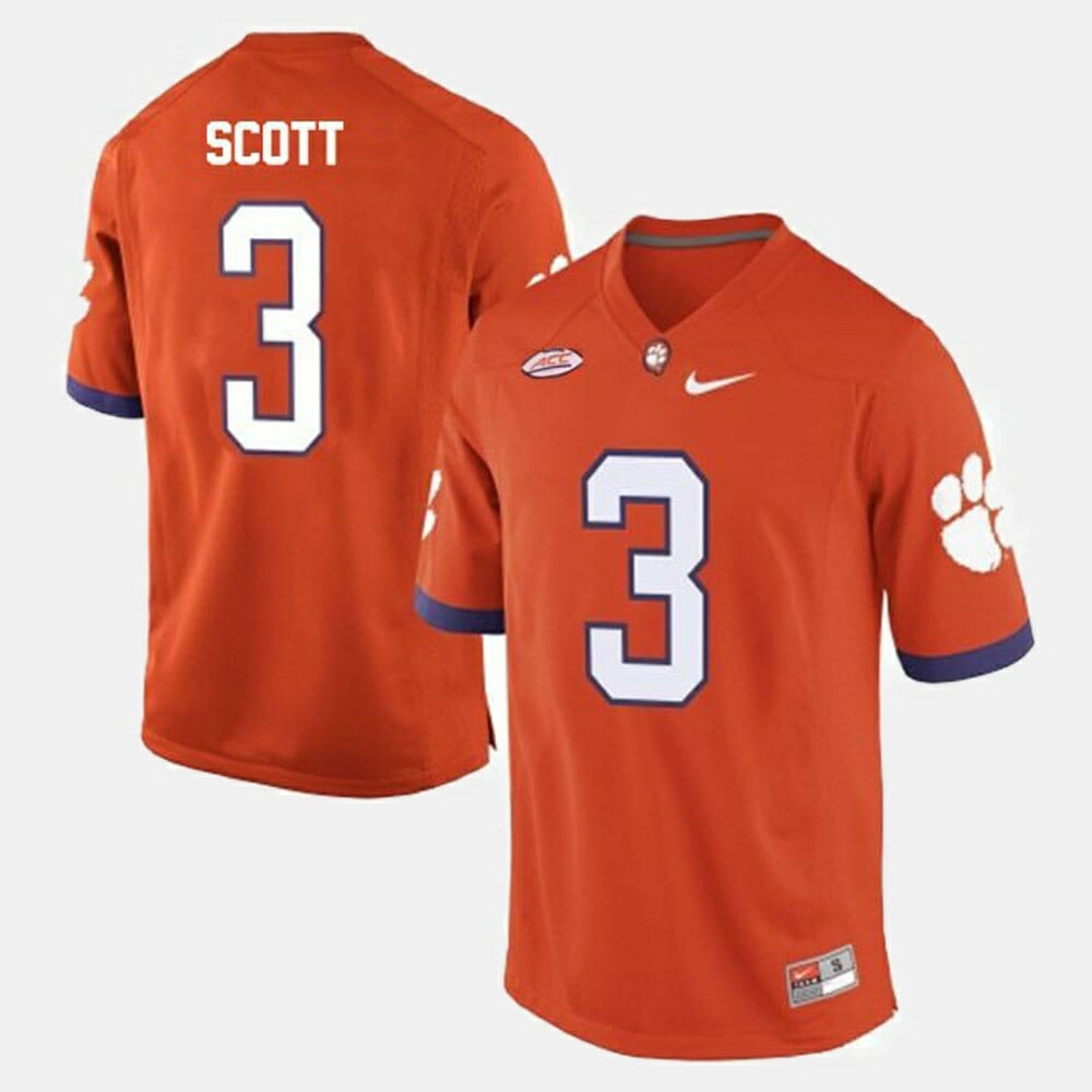 Clemson Tigers #3 Artavis Scott College Football Orange Jersey 1 Clemson Tigers #3 Artavis Scott College Football Orange Jersey