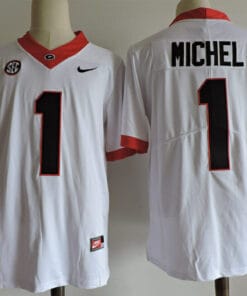 Georgia Bulldogs #1 Sony Michel College Football Jersey White