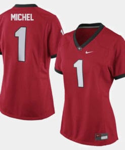 Georgia Bulldogs #1 Sony Michel College Football Red Jersey