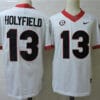 Georgia Bulldogs 13 Holyfield College Football Jersey White