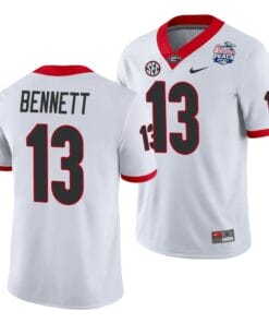 Georgia Bulldogs #13 Stetson Bennett 2021 Peach Bowl White College Football Jersey