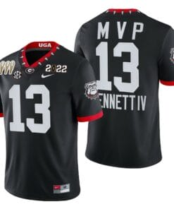 Georgia Bulldogs #13 Stetson Bennett 3-Times CFP National Champions Jersey Black MVP Uniform