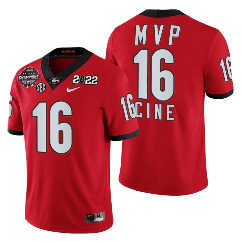 Kirby Smart Jersey Uga #16 2021-22 CFP National Champions Honor Coah Uniform Red