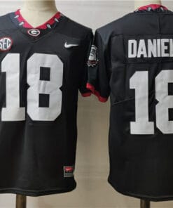 Georgia Bulldogs #18 Daniels College Football Jersey Black