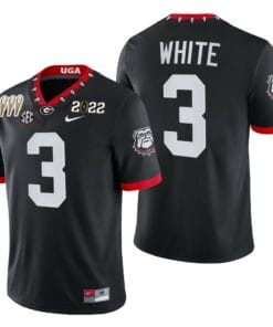 Georgia Bulldogs #3 Zamir White 3-Times CFP National Champions Jersey Black
