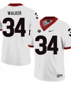 Georgia Bulldogs #34 Herchel Walker College Football Jersey White