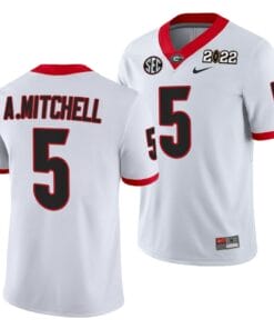 Georgia Bulldogs #5 Adonai Mitchell 2021 CFP National Champions White Jersey