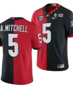 Georgia Bulldogs #5 Adonai Mitchell Split Edition Jersey Red Black College Football
