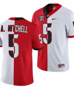 Georgia Bulldogs #5 Adonai Mitchell Split Edition Jersey Red White College Football