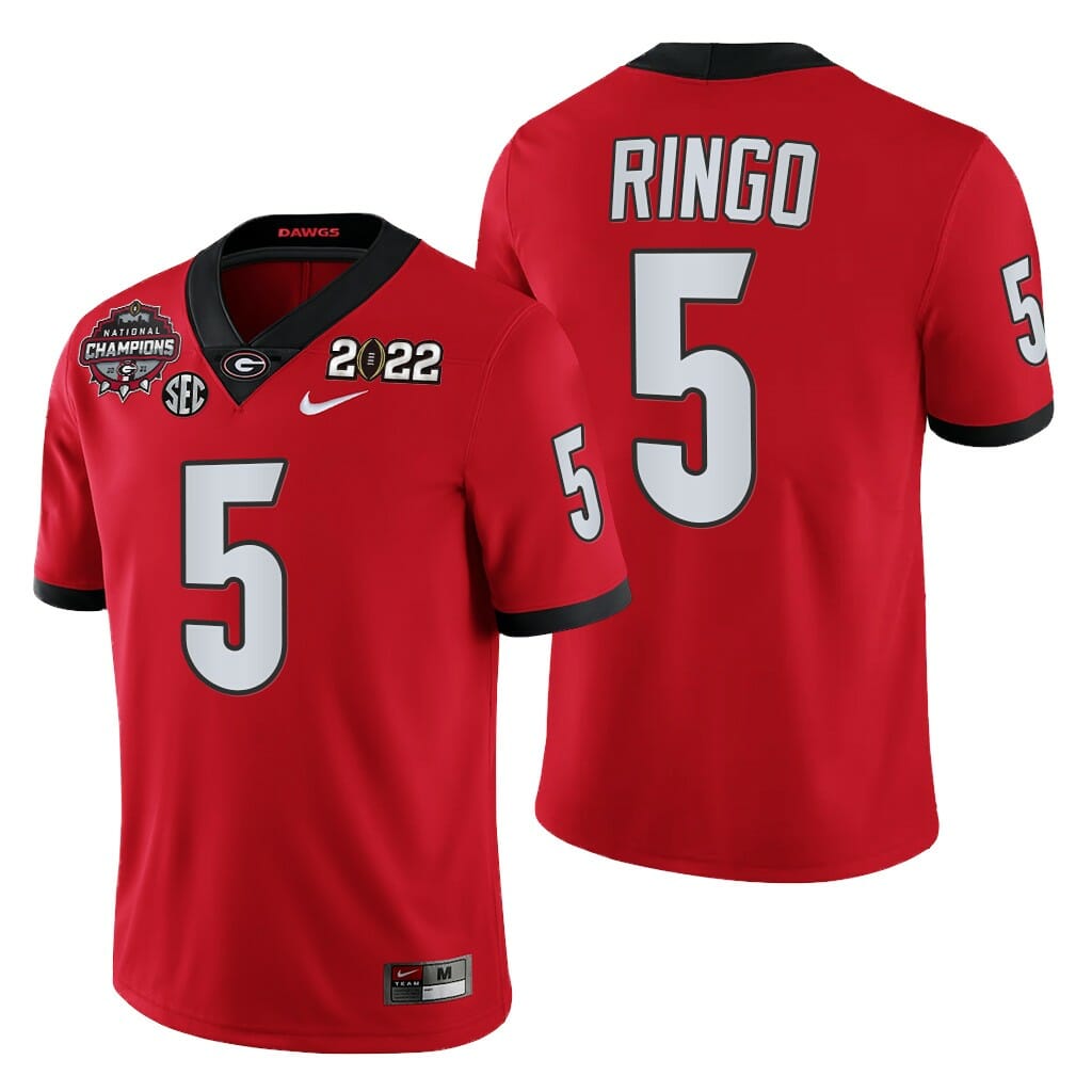 Kelee Ringo Uga Jersey #5 2021-22 CFP National Champions Uniform Red 1 Kelee Ringo Uga Jersey #5 2021-22 CFP National Champions Uniform Red