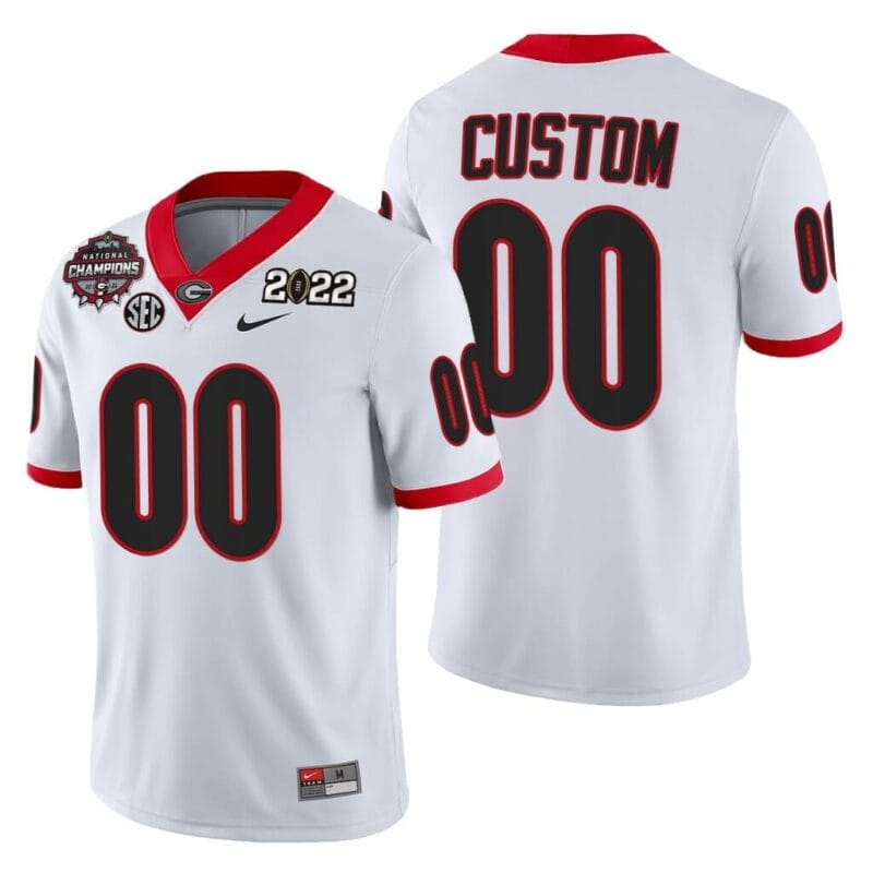 UGA Jersey Custom Georgia Bulldogs 2021-22 CFP National Champions White