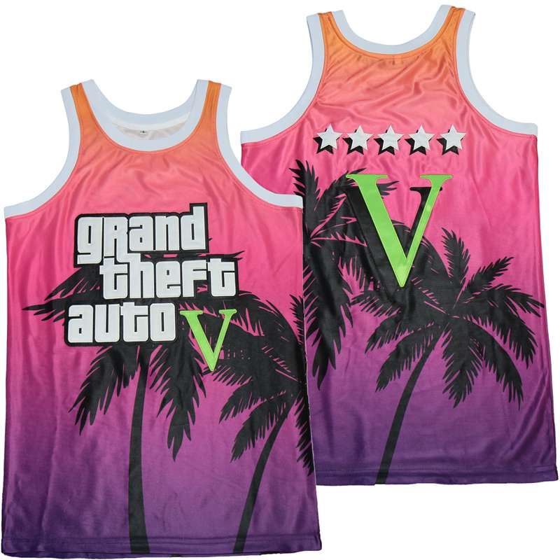Grand Theft Auto Five Basketball Jersey 1 Grand Theft Auto Five Basketball Jersey