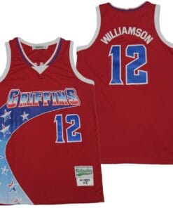 Griffins #12 Williamson Basketball Jersey Red