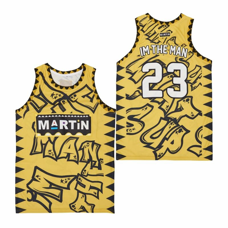 Martin #23 Im The Man Movie Basketball Jersey Yellow 1 Martin #23 Im The Man Movie Basketball Jersey Yellow
