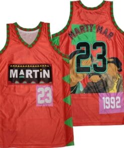 Marty Mar #23 In The House Movie Basketball Jersey Red