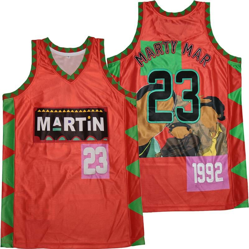 Marty Mar #23 In The House Movie Basketball Jersey Red 1 Marty Mar #23 In The House Movie Basketball Jersey Red