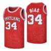 Maryland #34 Bias Movie Basketball Jersey Red 4 Maryland 34 Bias Movie Basketball Jersey Red