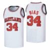 Maryland #34 Bias Movie Basketball Jersey White 5 Maryland 34 Bias Movie Basketball Jersey White