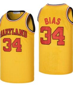 Maryland #34 Bias Movie Basketball Jersey Yellow