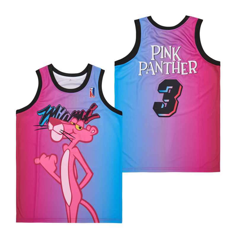 Miami Heat #3 Pink Panther Movie Basketball Jersey 1 Miami Heat #3 Pink Panther Movie Basketball Jersey