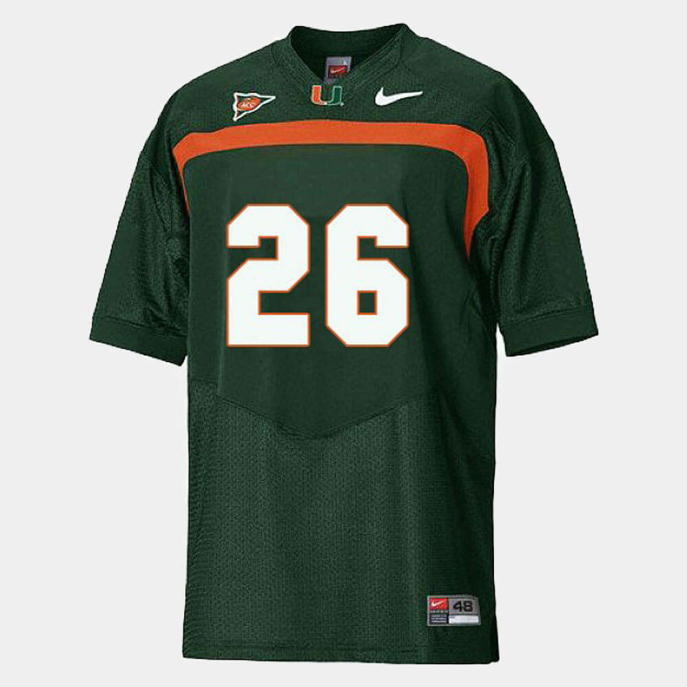Miami Hurricanes #26 Sean Taylor College Football Green Jersey 1 Miami Hurricanes #26 Sean Taylor College Football Green Jersey