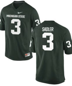 Michigan State Spartans #3 Mike Sadler NCAA College Football Jersey Green
