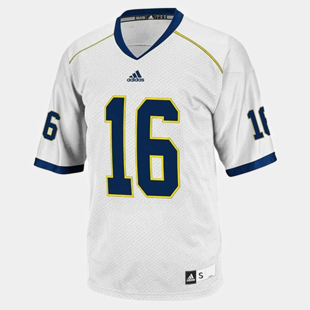 Michigan Wolverines #16 Denard Robinson College Football White Jersey 1 Michigan Wolverines #16 Denard Robinson College Football White Jersey
