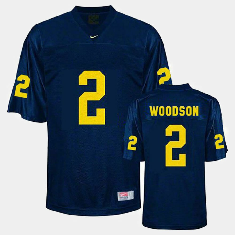 Wolverines Woodson Jersey #2 NCAA College Football Blue 1 Wolverines Woodson Jersey #2 NCAA College Football Blue