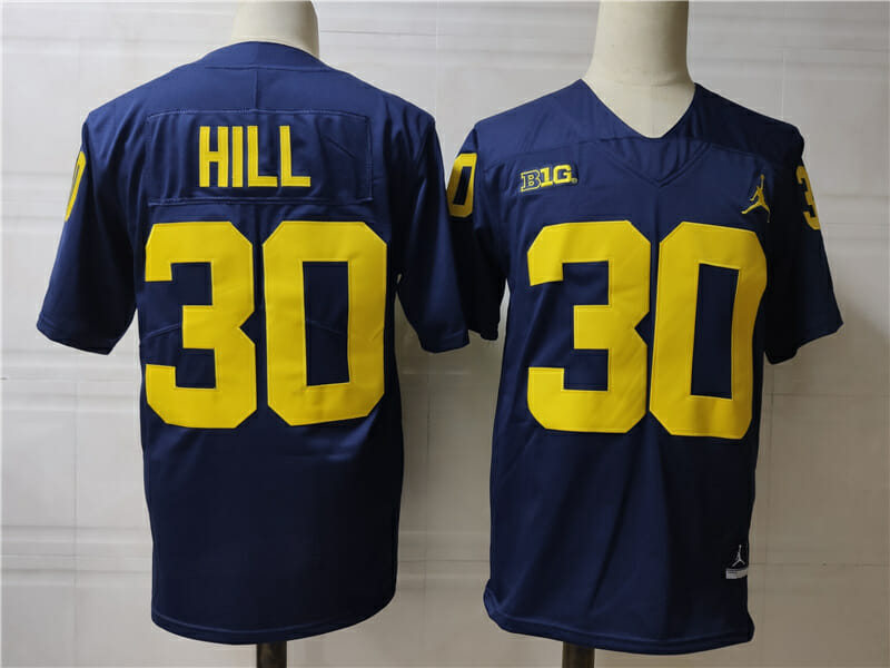 Michigan Wolverines #30 Hill College Football Jersey 1 Michigan Wolverines #30 Hill College Football Jersey