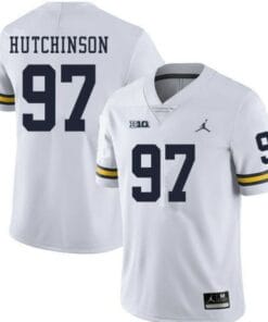 Michigan Wolverines #97 Aidan Hutchinson White College Football Jersey