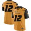 Missouri Tigers #12 Johnathon Johnson College Football Jersey Gold