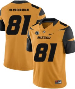 Missouri Tigers #81 Albert Okwuegbunam College Football Jersey Gold