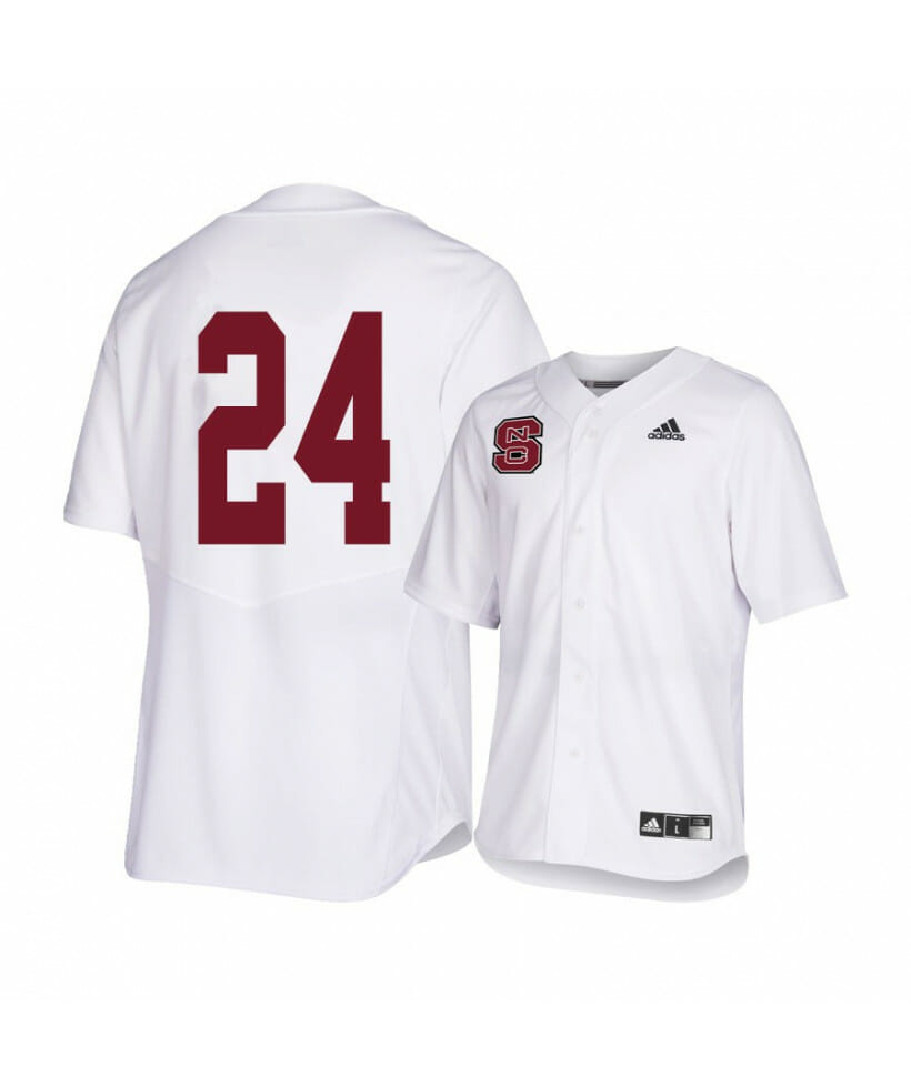 NC State Wolfpack 24 Luca Tresh White College Baseball Jersey 1 NC State Wolfpack 24 Luca Tresh White College Baseball Jersey