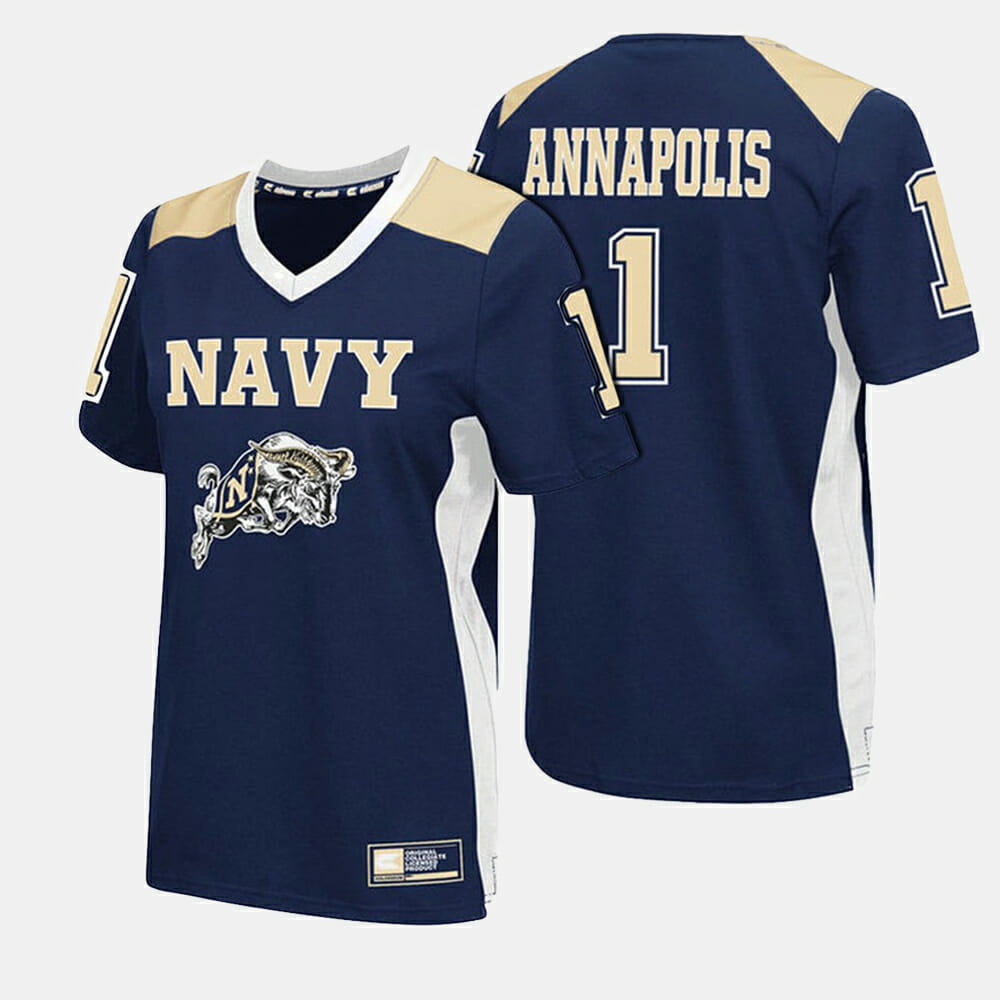 Navy Midshipmen #1 College Football Navy Jersey 1 Navy Midshipmen #1 College Football Navy Jersey