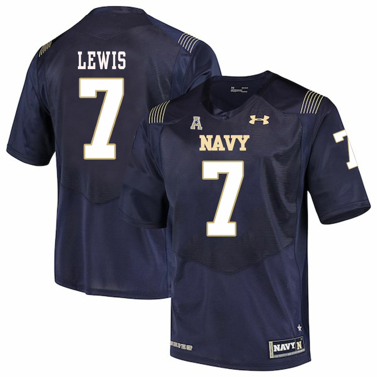 Navy Midshipmen #7 Garret Lewis NCAA College Football Jersey Stitched 1 Navy Midshipmen #7 Garret Lewis NCAA College Football Jersey Stitched