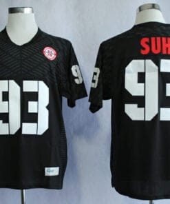 Nebraska Huskers #93 Ndamukong Suh College Football Jersey Black