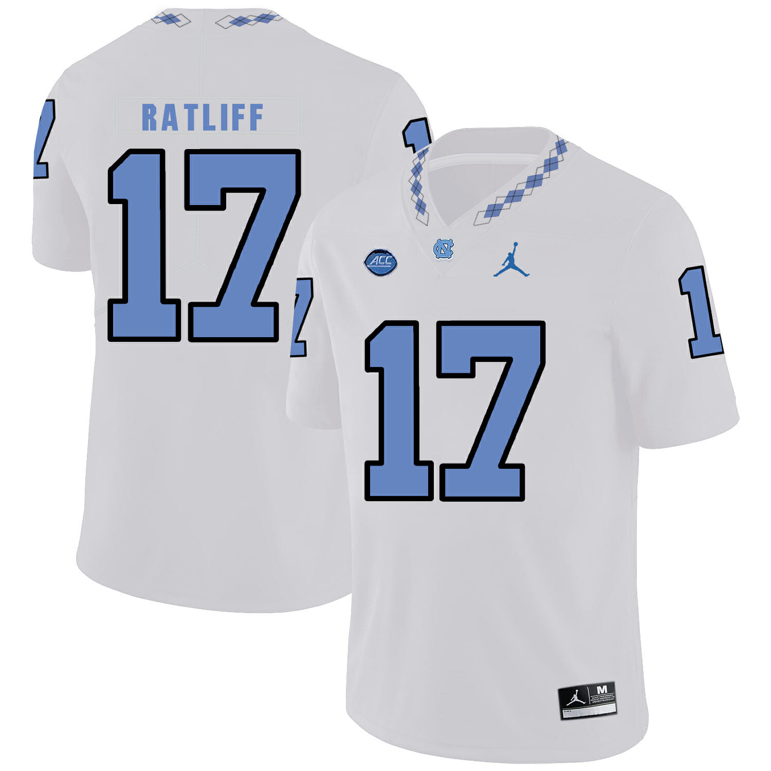 North Carolina Tar Heels #17 Anthony Ratliff Football Jersey White 1 North Carolina Tar Heels #17 Anthony Ratliff Football Jersey White