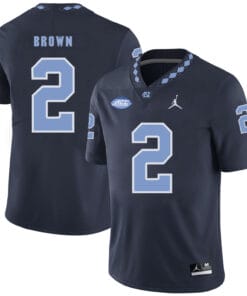 North Carolina Tar Heels #2 Jordon Brown NCAA Football Jersey Black
