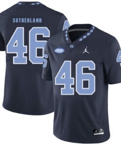 North Carolina Tar Heels #46 Bill Sutherland Football Jersey Black
