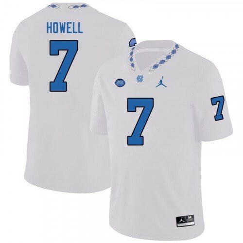 North Carolina Tar Heels #7 Sam Howell College Football Jersey White 1 North Carolina Tar Heels #7 Sam Howell College Football Jersey White