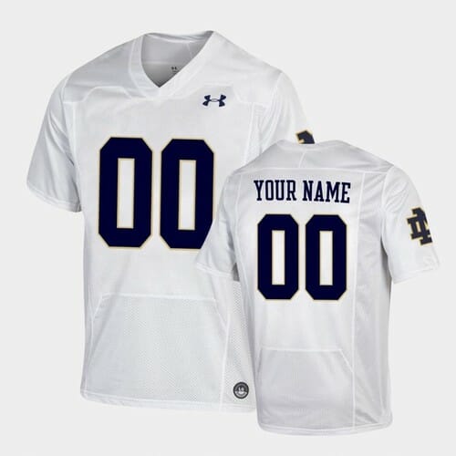 Notre Dame Fighting Irish Custom Name and Number NCAA Football Jersey White 1 Notre Dame Fighting Irish Custom Name and Number NCAA Football Jersey White