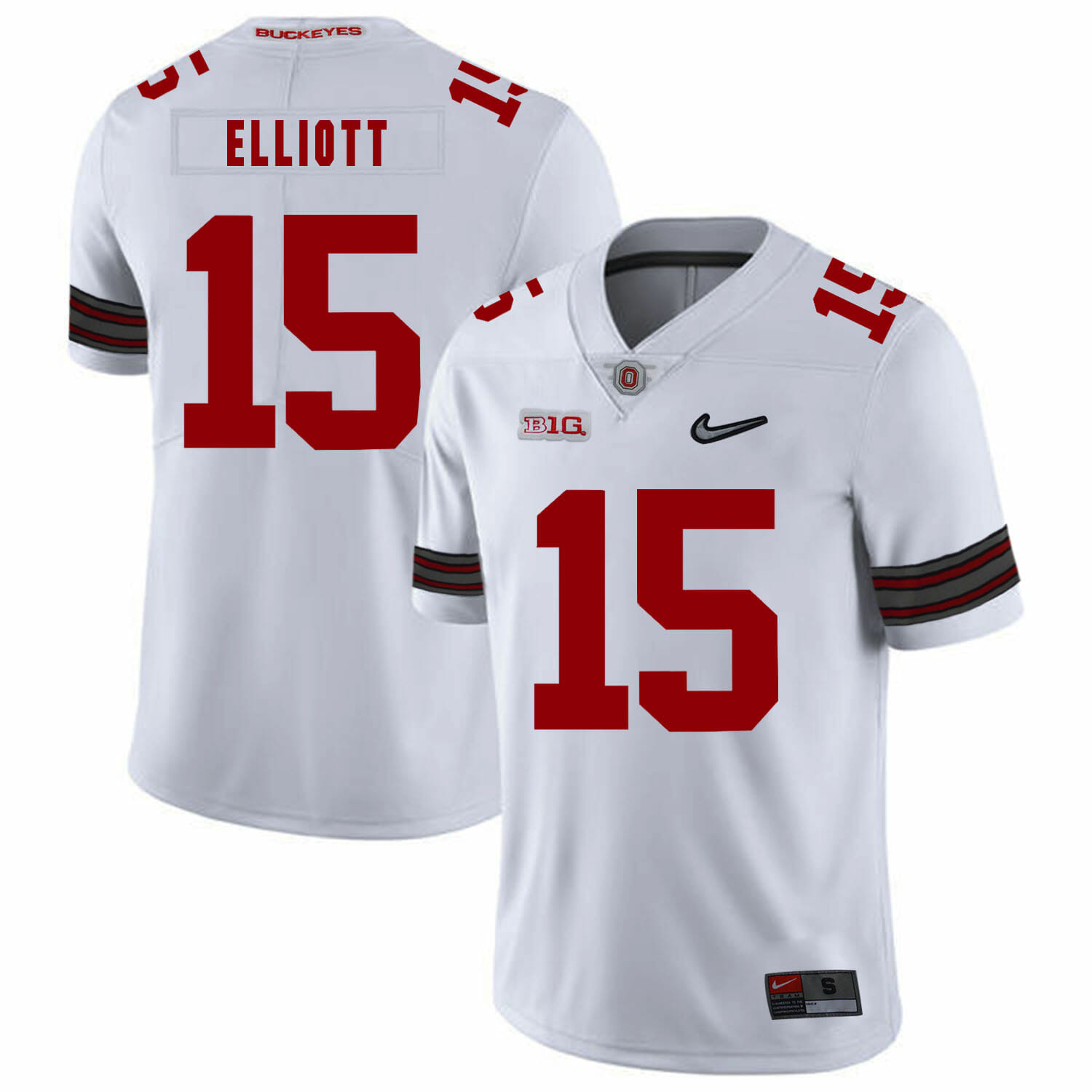 Ohio State Buckeyes #15 Ezekiel Elliott Football Jersey Diamond White 1 Ohio State Buckeyes #15 Ezekiel Elliott Football Jersey Diamond White