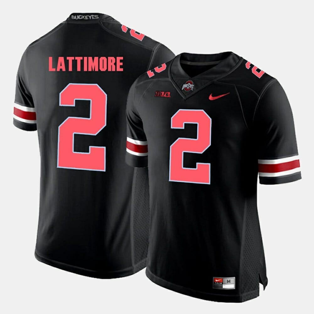 Ohio State Buckeyes #2 Marshon Lattimore College Football Black Jersey 1 Ohio State Buckeyes #2 Marshon Lattimore College Football Black Jersey