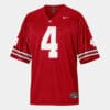 Ohio State Buckeyes #4 Santonio Holmes College Football Red Jersey