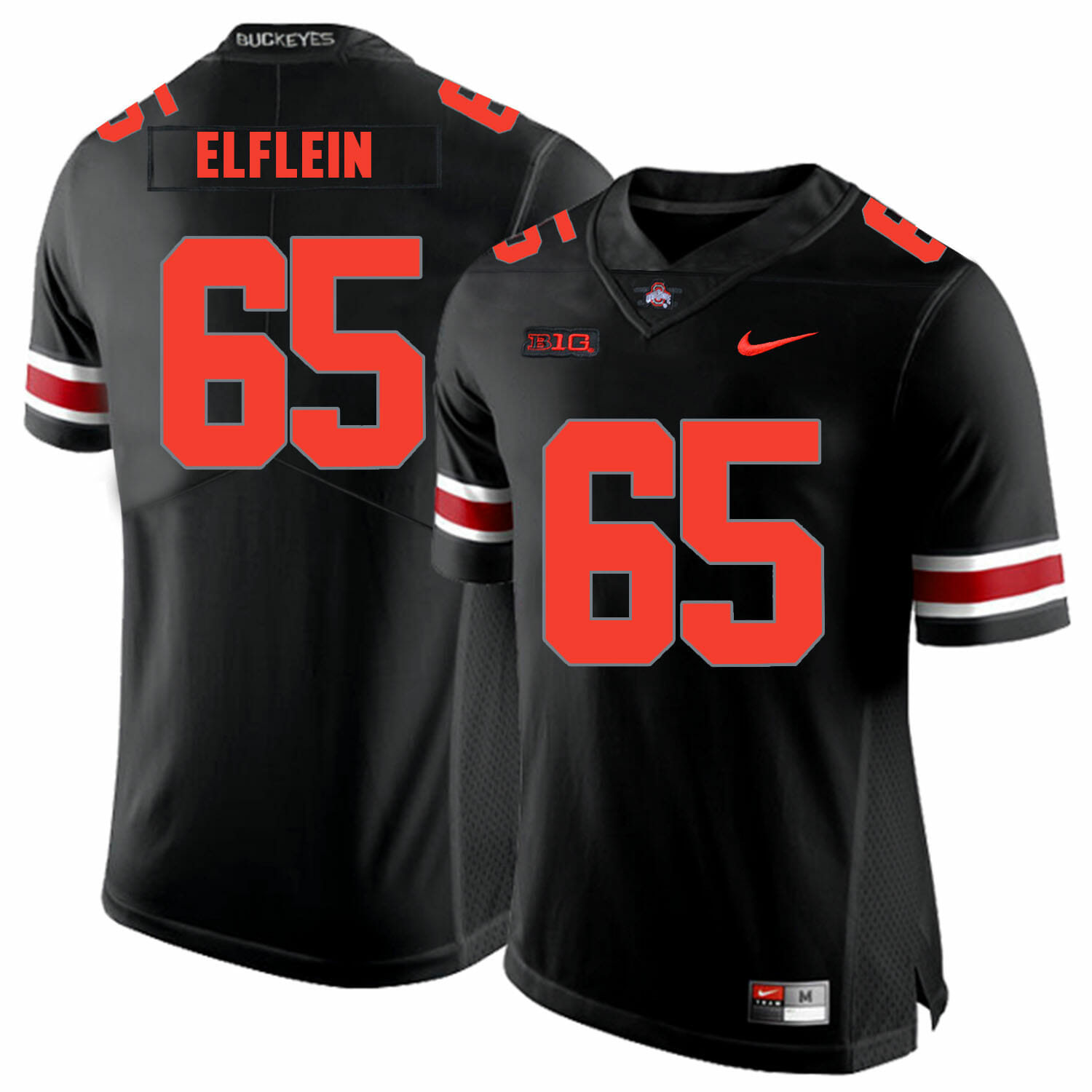 Ohio State Buckeyes #65 Pat Elflein Football Jersey Black Shadow 1 Ohio State Buckeyes #65 Pat Elflein Football Jersey Black Shadow
