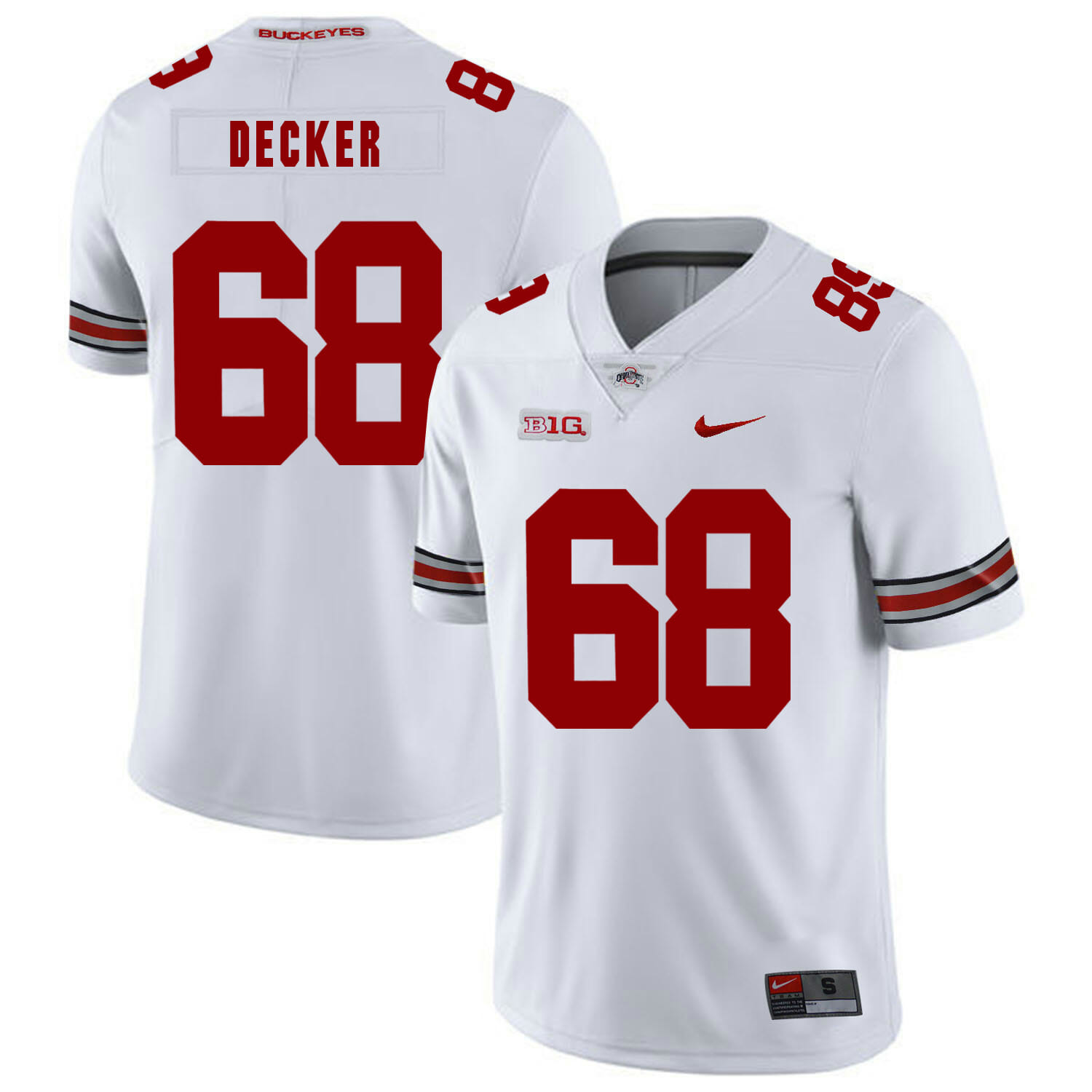 Ohio State Buckeyes #68 Taylor Decker Football Jersey White 1 Ohio State Buckeyes #68 Taylor Decker Football Jersey White