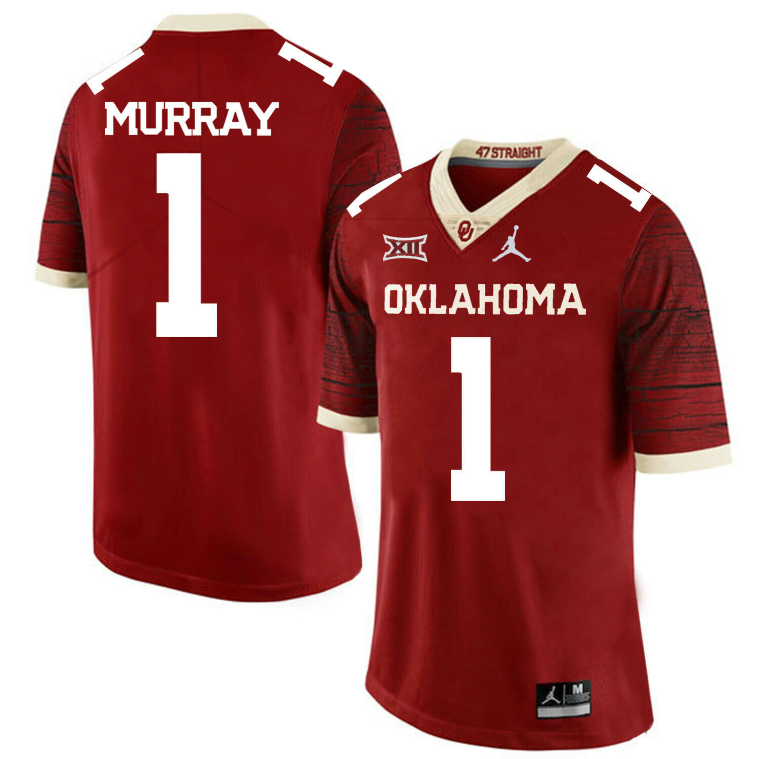 Oklahoma Sooners #1 Kyler Murray Football Jersey Chai Pattern Dark Red 1 Oklahoma Sooners #1 Kyler Murray Football Jersey Chai Pattern Dark Red