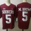 Oklahoma Sooners 5 M.Brown College Football Jersey Red