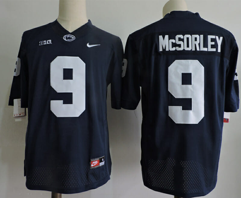 PSU Mcsorley Football Jersey #9 NCAA College Blue 10 PSU Mcsorley Football Jersey #9 NCAA College Blue